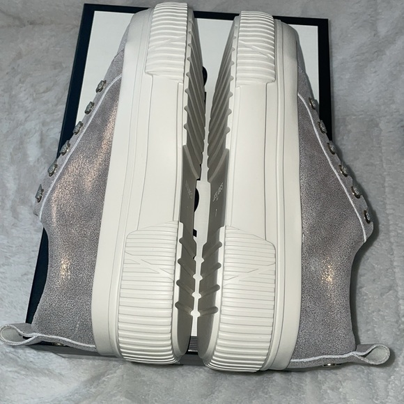 NWT J/SLIDES WEST Bronze Metallic Leather Sneaker - Picture 13 of 15